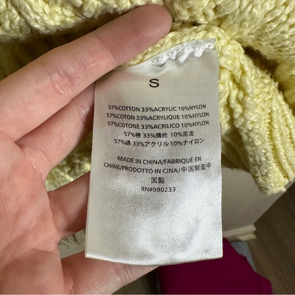 FEAR OF GOD Essentials canary yellow chunky cable knit oversized sweater S - Picture 9 of 9